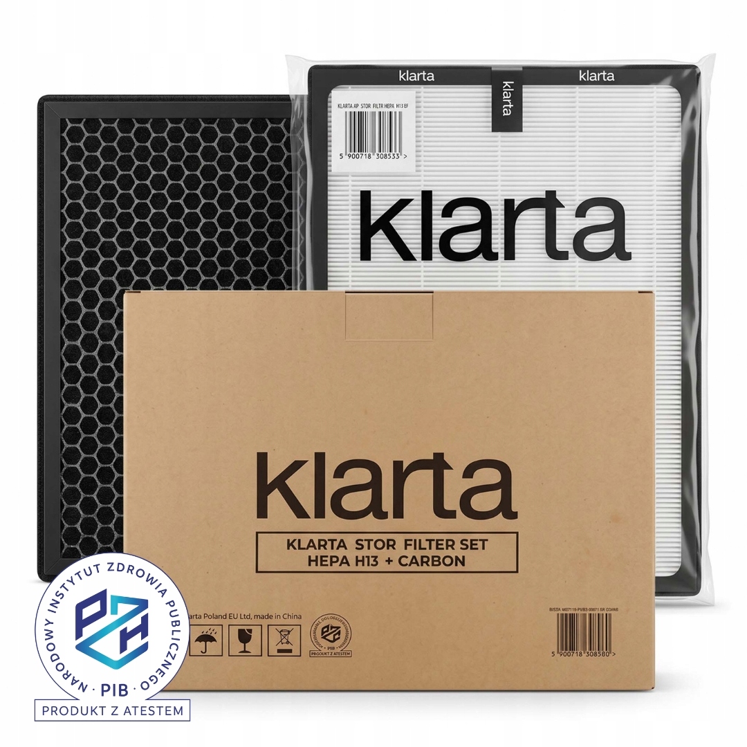STOR - Komplet filtrów z HEPA H13 99.97% do oczyszczaczy serii Klarta STOR