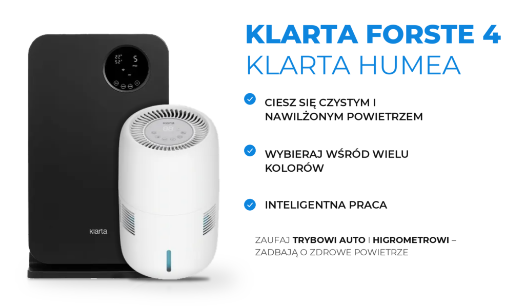 Klarta Forste 4 i Klarta Humea – zestaw oczyszczacza i nawilżacza do 40 m²