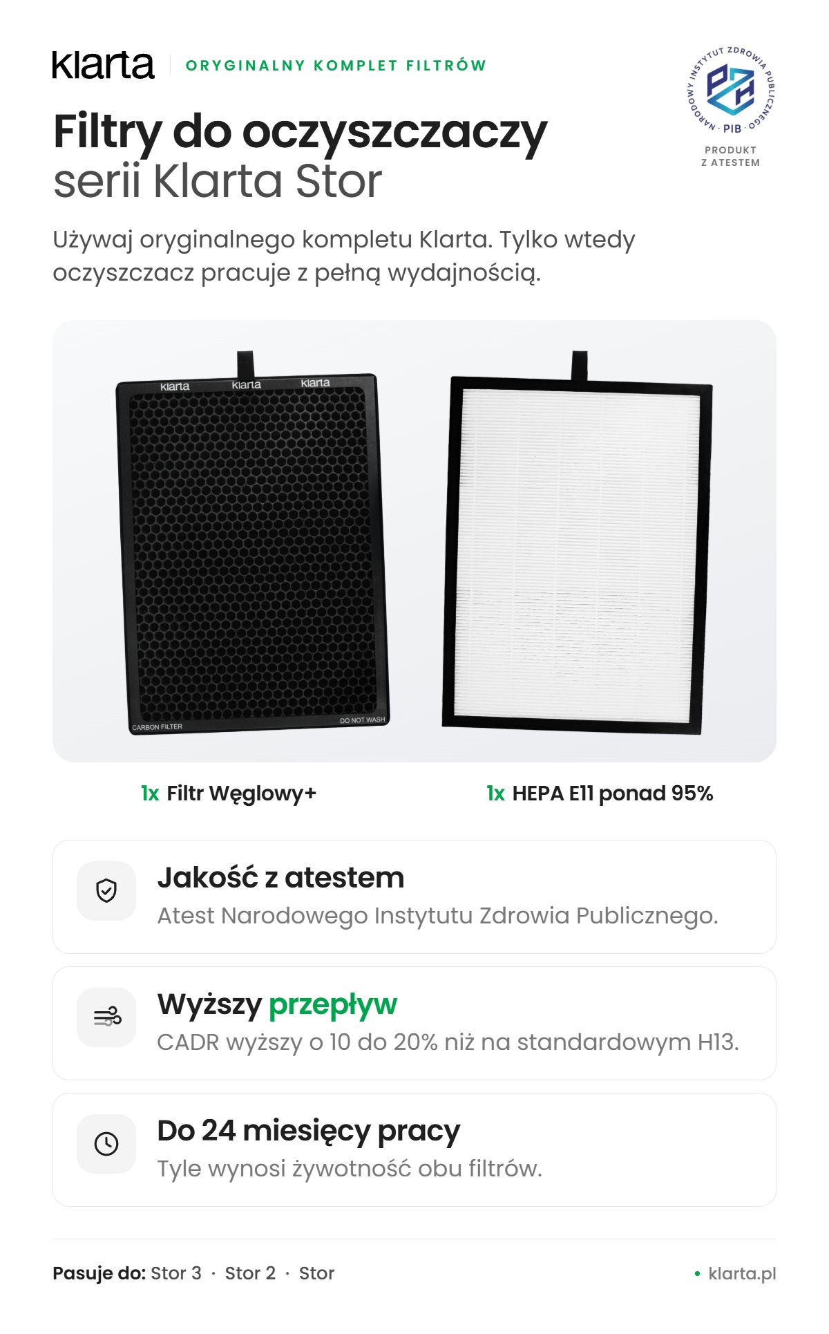 Klarta stor z filtrami